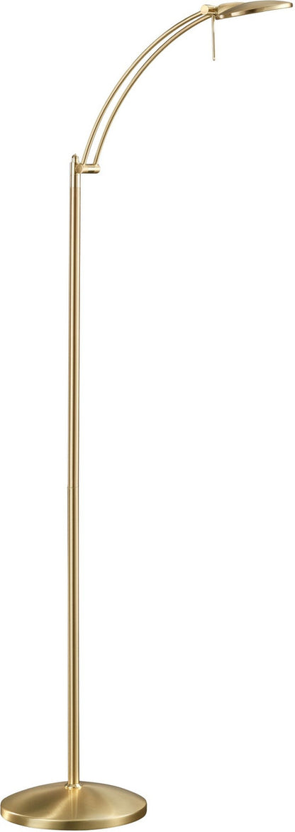 Arnsberg Dessau Arch LED floor Lamp with adjustable head in Satin Brass 425810108