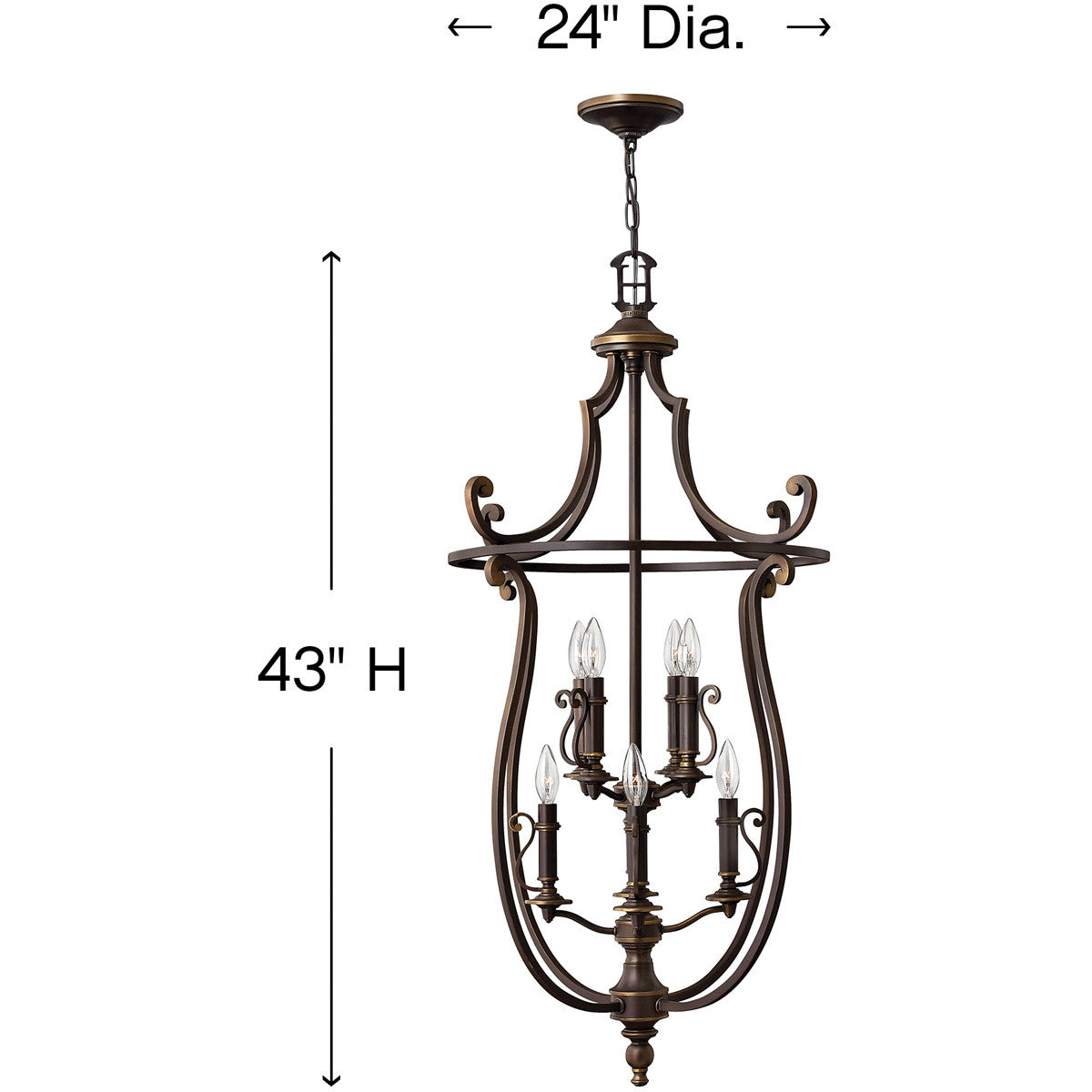 Hinkley Lighting Plymouth Medium Open Frame Two Tier Olde Bronze 4258OB