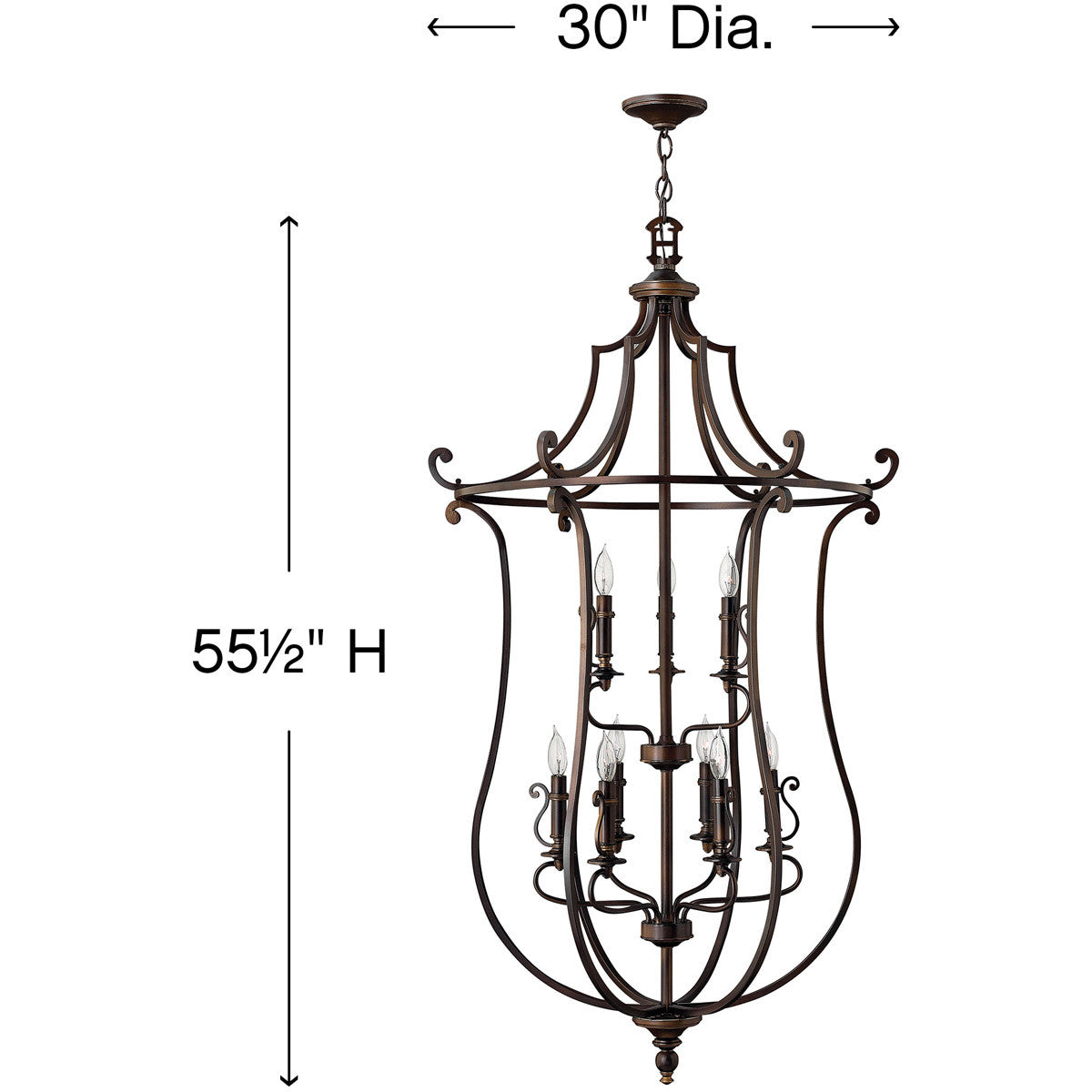 Hinkley Lighting Plymouth Large Open Frame Two Tier Olde Bronze 4259OB