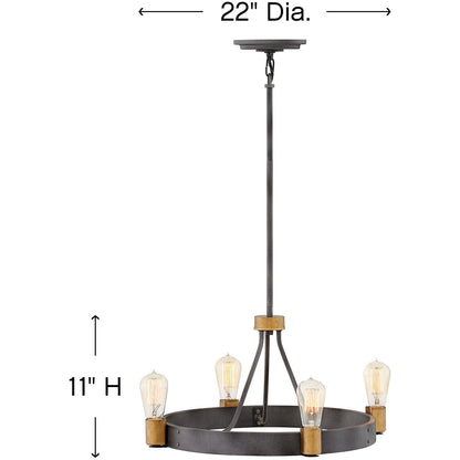 Hinkley Lighting Silas Small Single Tier Aged Zinc 4264DZ