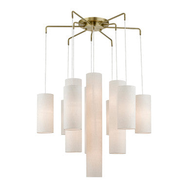 Livex Lighting Strathmore Collection  15 Light Antique Brass Foyer Chandelier in Antique Brass 42657-01