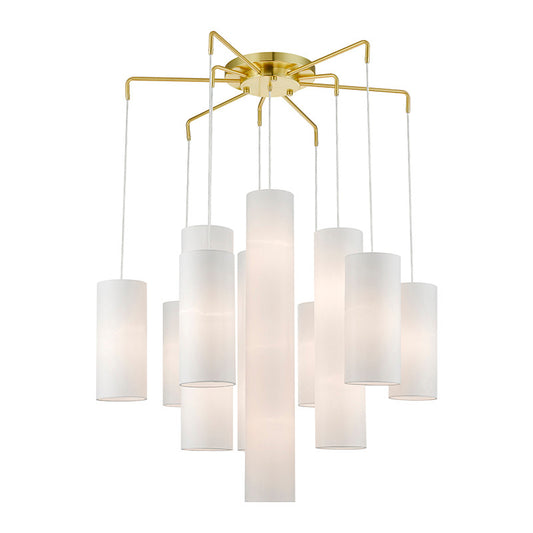 Livex Lighting Strathmore Collection  15 Light Satin Brass Foyer Chandelier in Satin Brass 42658-12