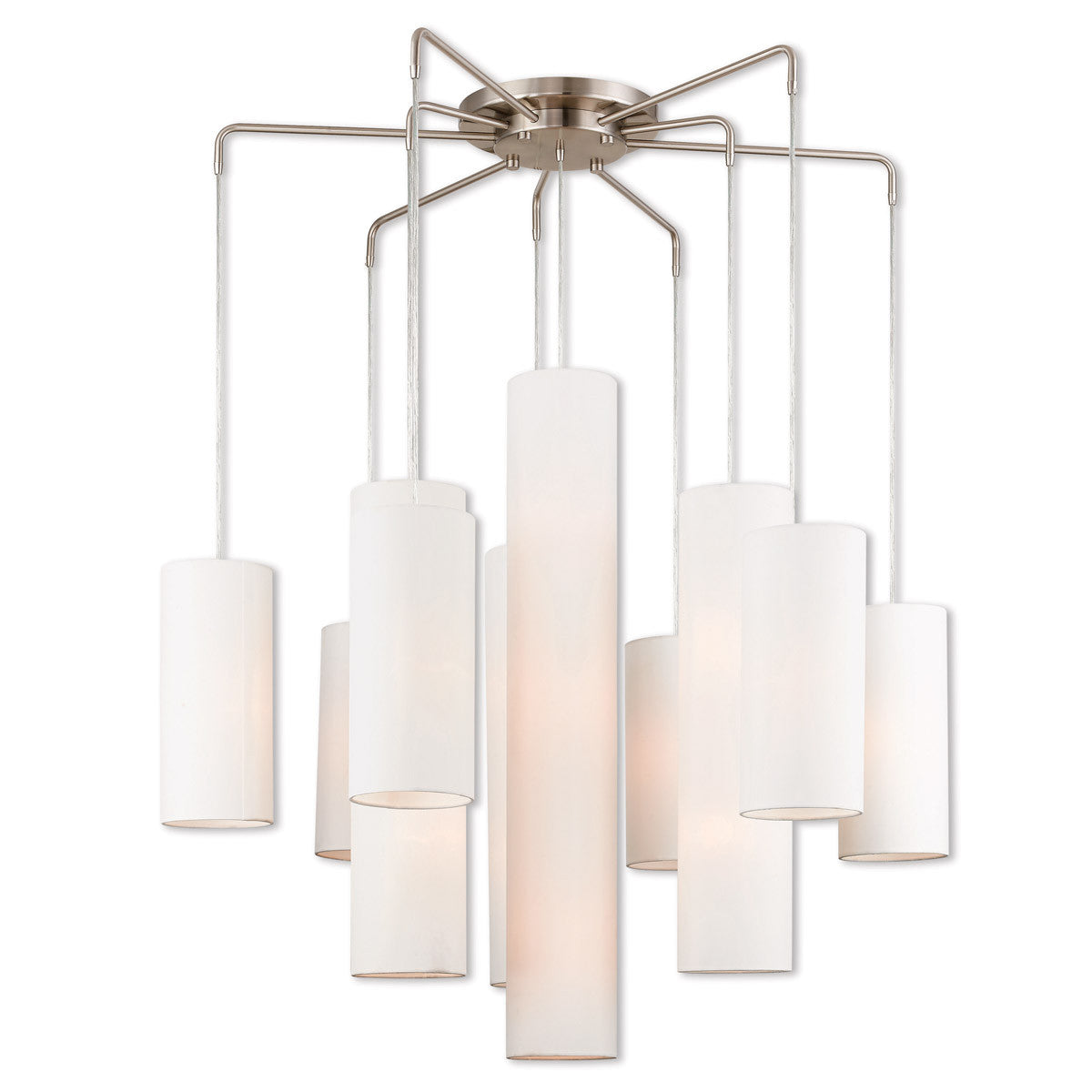 Livex Lighting Strathmore Collection 9 Lt BN Foyer Chandelier in Brushed Nickel 42658-91