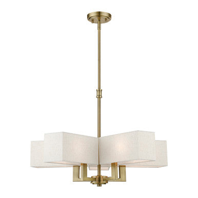 Livex Lighting Rubix Collection  5 Light Antique Brass Chandelier in Antique Brass 42665-01