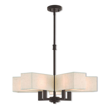 Livex Lighting Rubix Collection 5 Lt BZ Chandelier in Bronze 42665-07