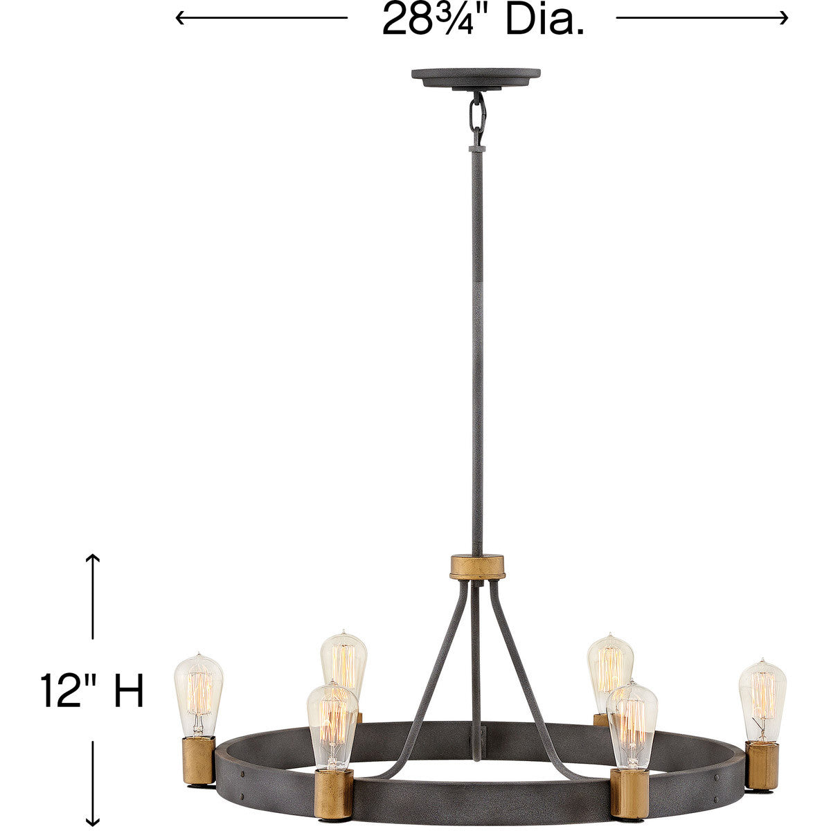 Hinkley Lighting Silas Medium Single Tier Aged Zinc 4266DZ