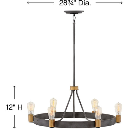 Hinkley Lighting Silas Medium Single Tier Aged Zinc 4266DZ