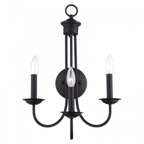 Livex Lighting Estate 3 Light Black Extra Large Wall Sconce 42673-04