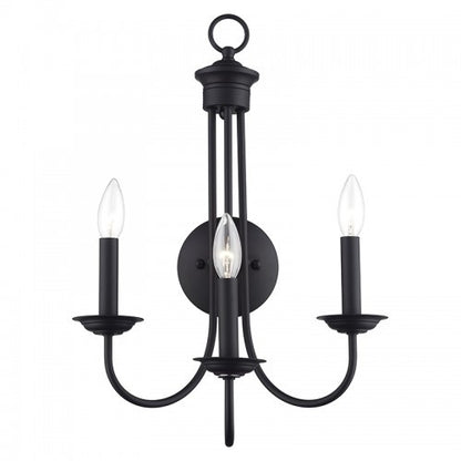 Livex Lighting Estate 3 Light Black Extra Large Wall Sconce 42673-04