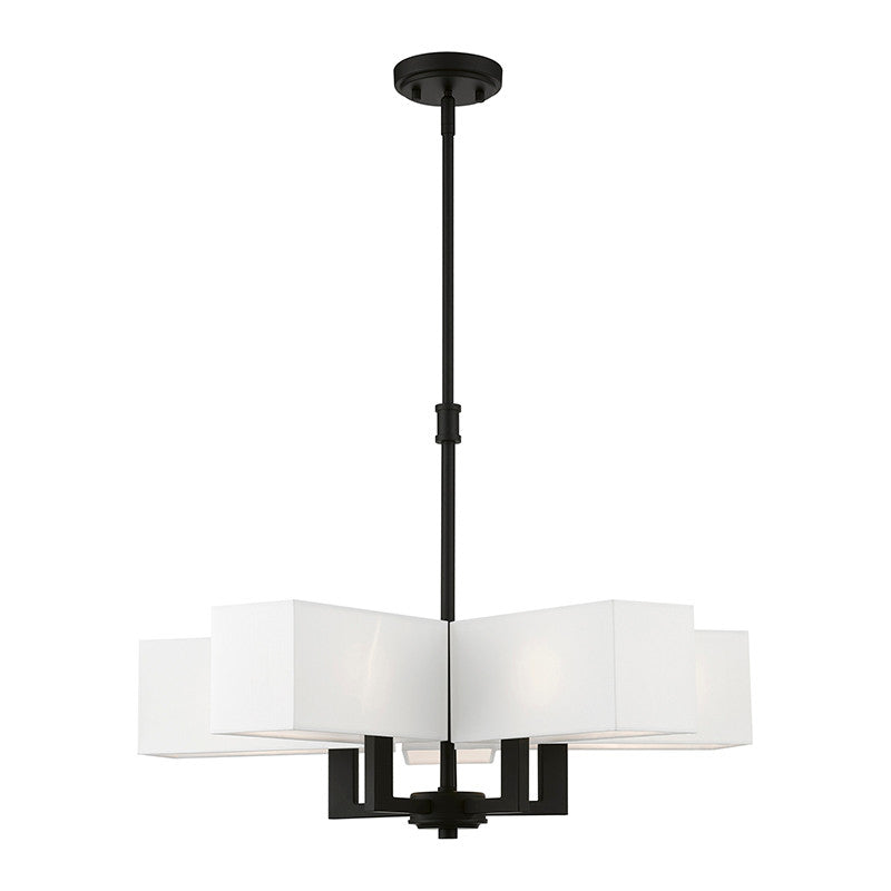 Livex Lighting Rubix Collection  5 Light Black Chandelier in Black 42675-04