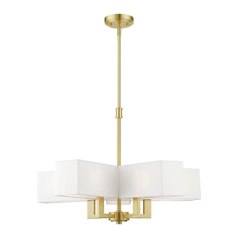 Livex Lighting Rubix Collection  5 Light Satin Brass Chandelier in Satin Brass 42675-12