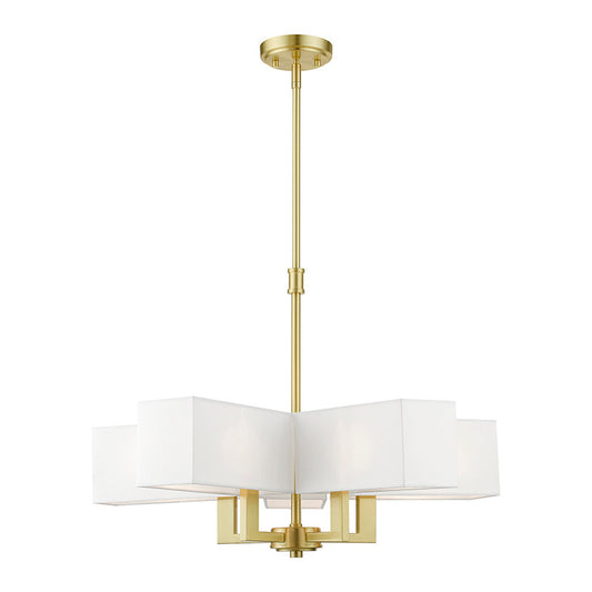 Livex Lighting Rubix Collection  5 Light Satin Brass Chandelier in Satin Brass 42675-12