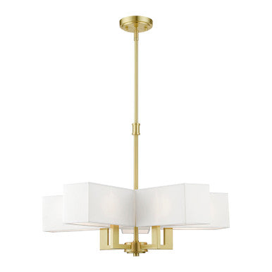 Livex Lighting Rubix Collection  5 Light Satin Brass Chandelier in Satin Brass 42675-12