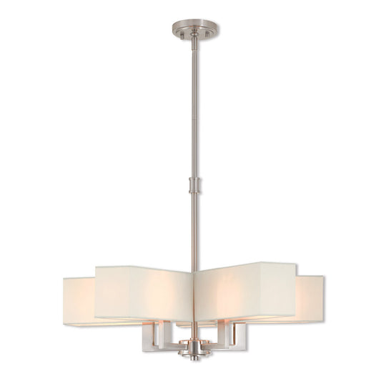 Livex Lighting Rubix Collection 5 Lt BN Chandelier in Brushed Nickel 42675-91