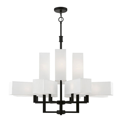 Livex Lighting Rubix Collection  12 Light Black Extra Large Foyer Chandelier in Black 42679-04