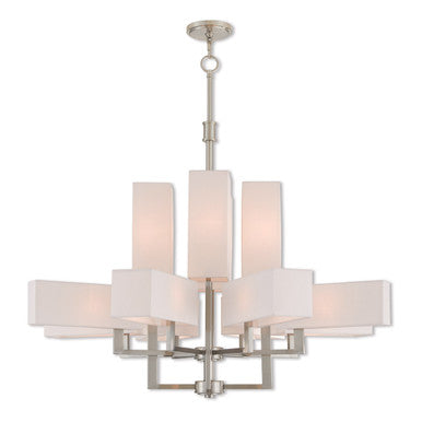 Livex Lighting Rubix Collection 12 Lt BN Foyer Chandelier in Brushed Nickel 42679-91