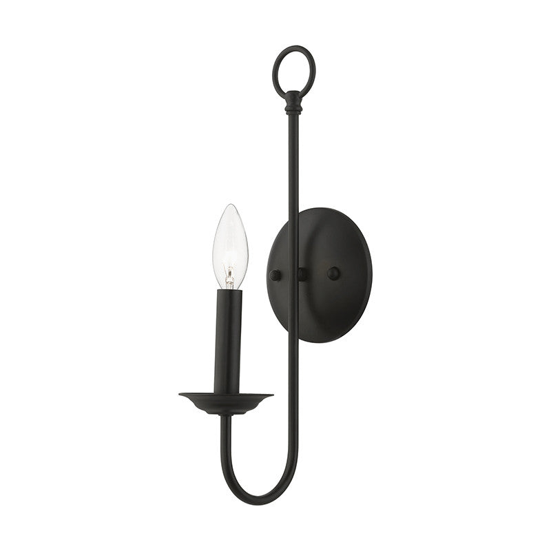 Livex Lighting Estate Collection  1 Light Black Single Sconce in Black 42681-04