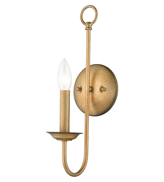 Livex Lighting Estate Collection 1 Light Antique Gold Leaf Single Sconce 42681-48