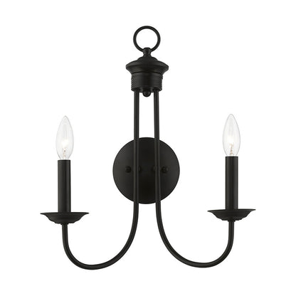 Livex Lighting Estate Collection  2 Light Black Double Sconce in Black 42682-04