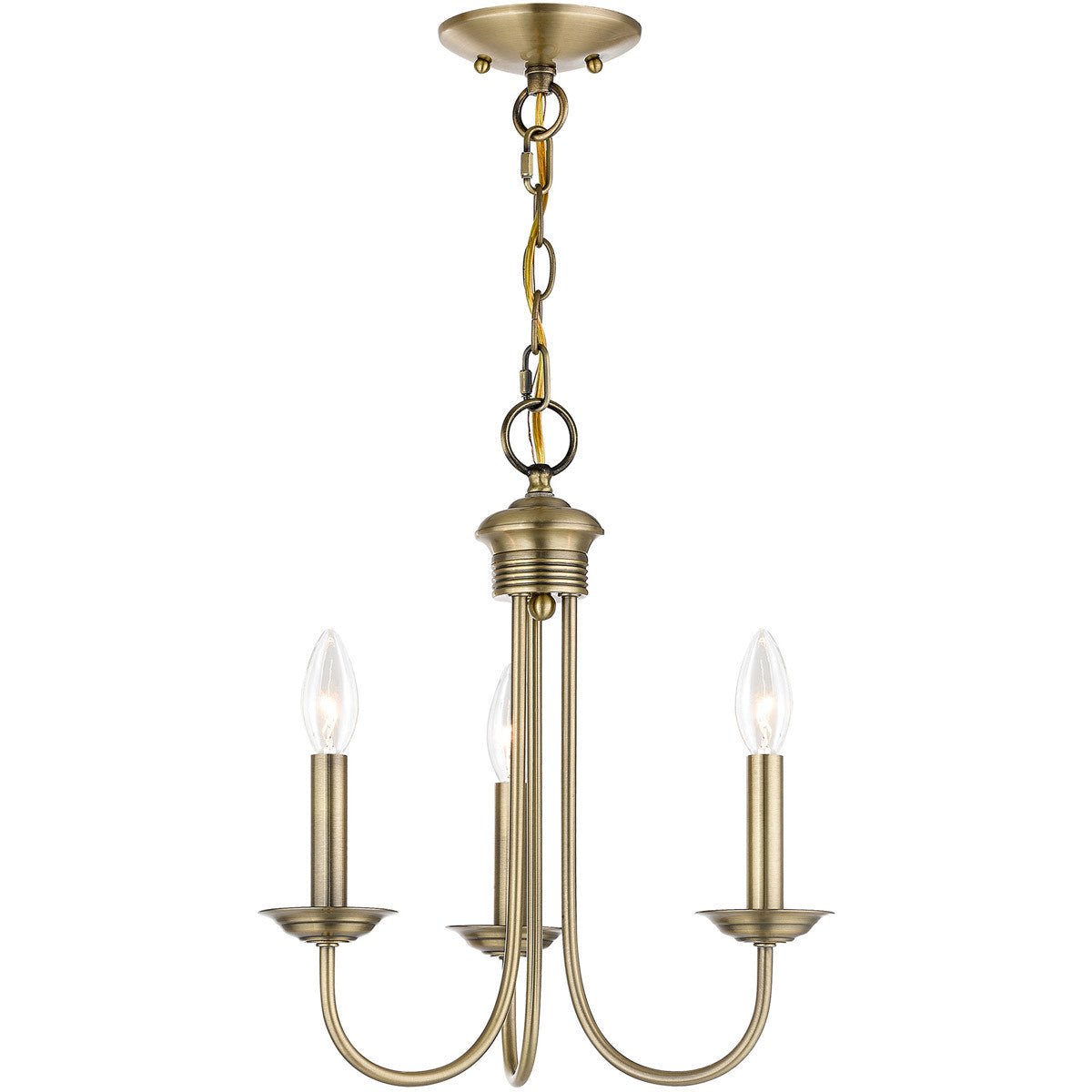 Livex Lighting Estate Collection 3 Lt AB Mini Chandelier in Antique Brass 42683-01