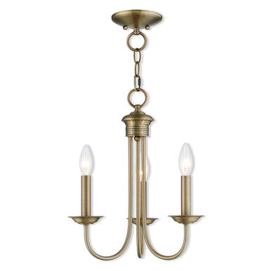 Livex Lighting Estate Collection 3 Lt AB Mini Chandelier in Antique Brass 42683-01