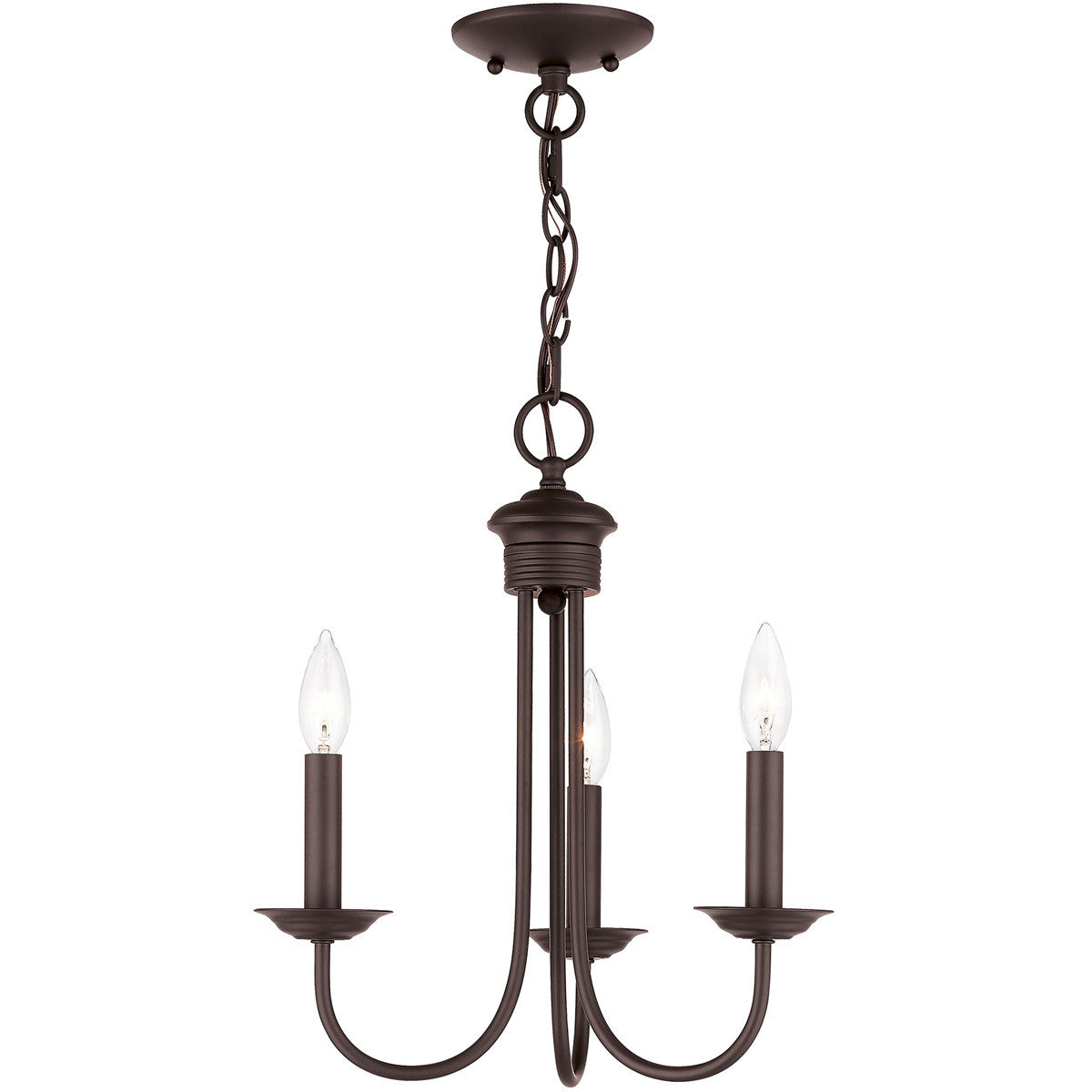 Livex Lighting Estate Collection 3 Lt BZ Mini Chandelier in Bronze 42683-07