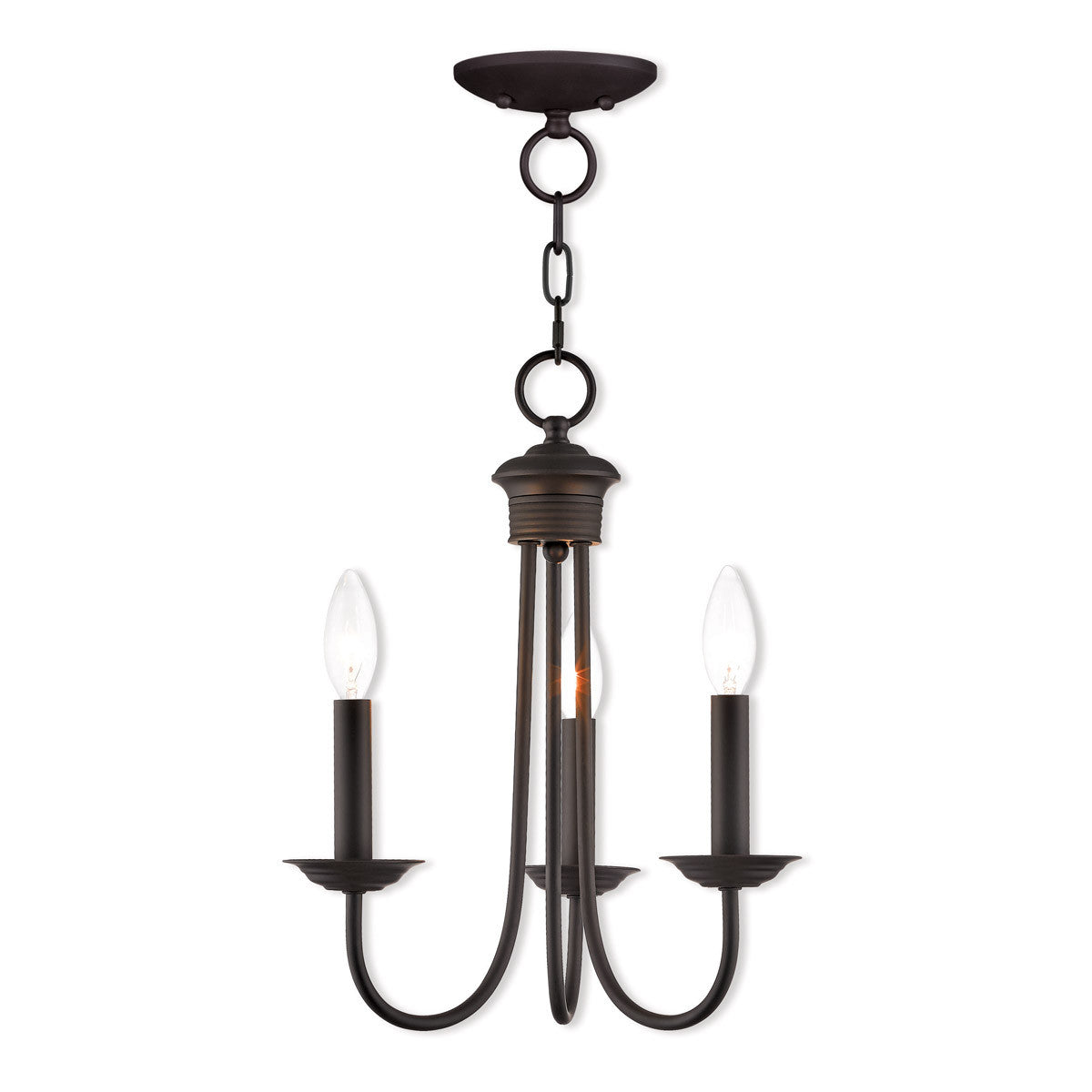 Livex Lighting Estate Collection 3 Lt BZ Mini Chandelier in Bronze 42683-07