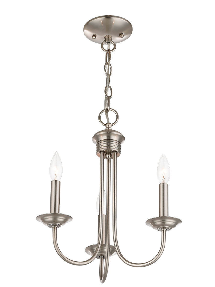 Livex Lighting Estate Collection 3 Lt BN Chandelier in Brushed Nickel 42683-91