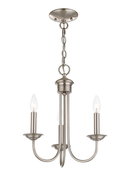 Livex Lighting Estate Collection 3 Lt BN Chandelier in Brushed Nickel 42683-91