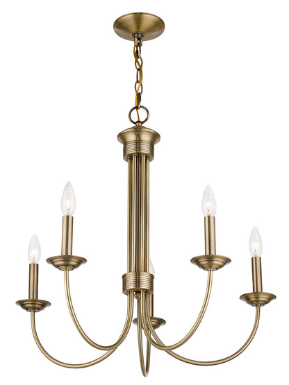 Livex Lighting Estate Collection 5 Lt AB Chandelier in Antique Brass 42685-01