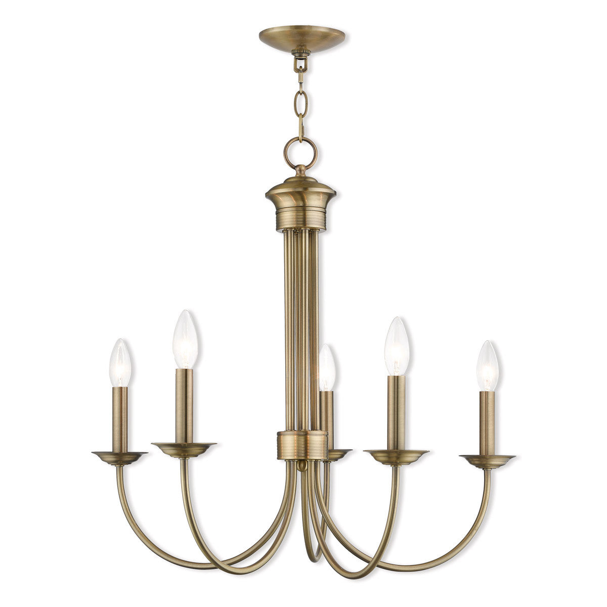 Livex Lighting Estate Collection 5 Lt AB Chandelier in Antique Brass 42685-01