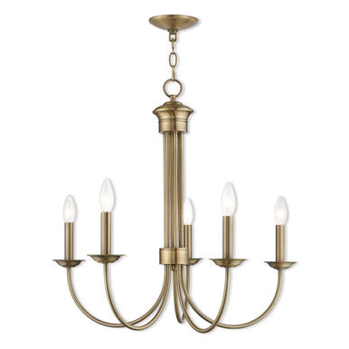 Livex Lighting Estate Collection 5 Lt AB Chandelier in Antique Brass 42685-01