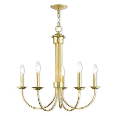 Livex Lighting Estate Collection 5 Lt PB Chandelier in Polished Brass 42685-02