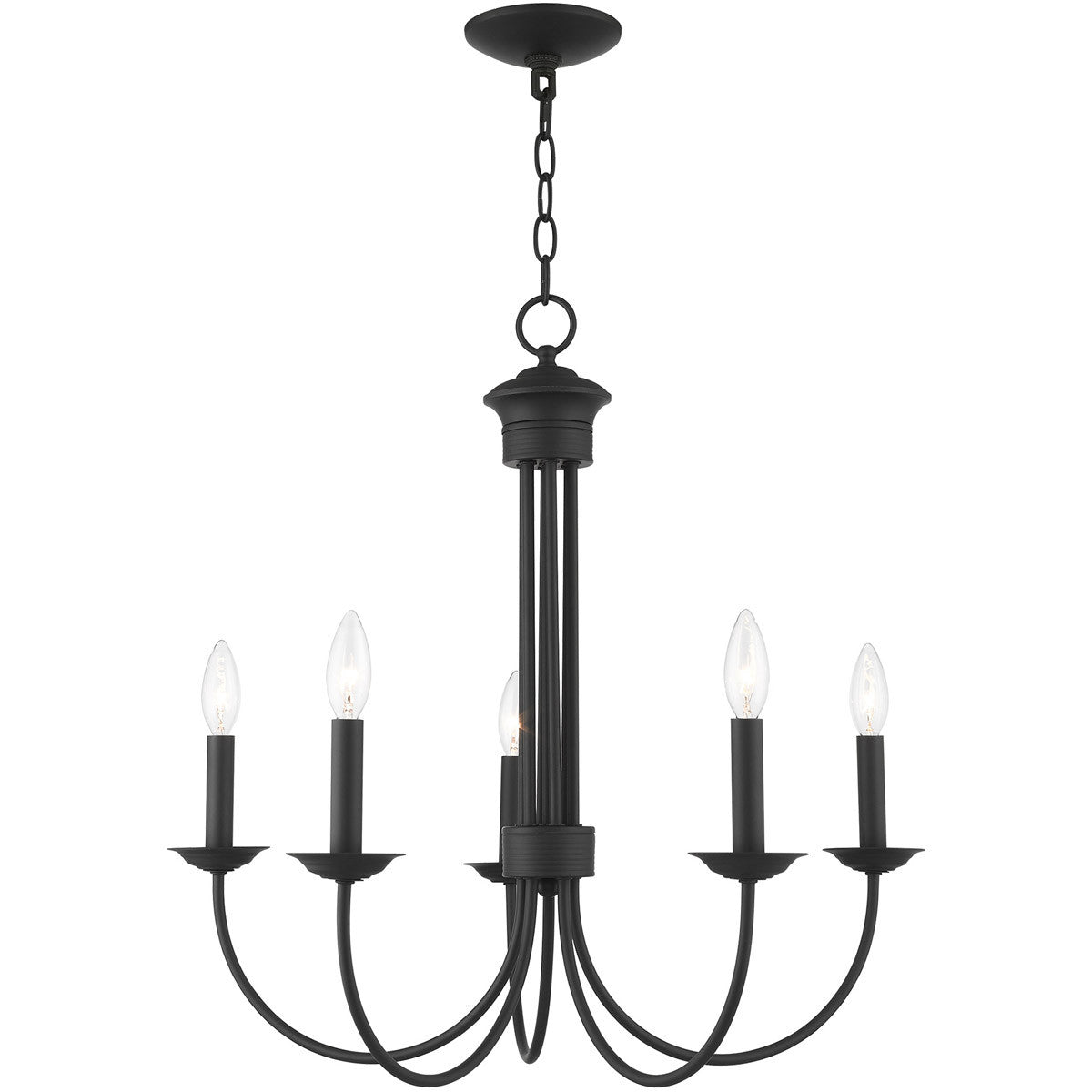 Livex Lighting Estate Collection 5 Lt Black Chandelier in Black 42685-04