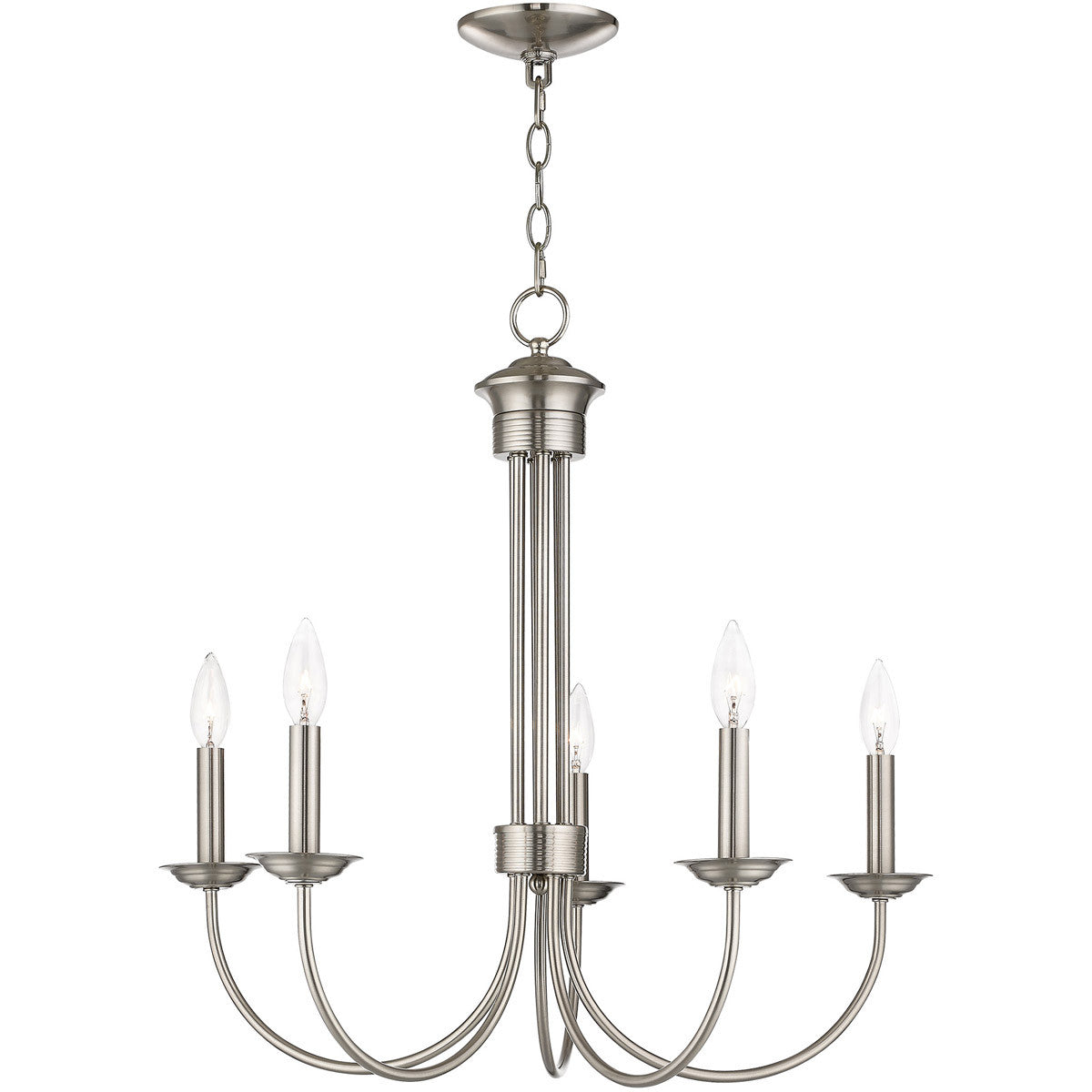 Livex Lighting Estate Collection 5 Lt BN Chandelier in Brushed Nickel 42685-91