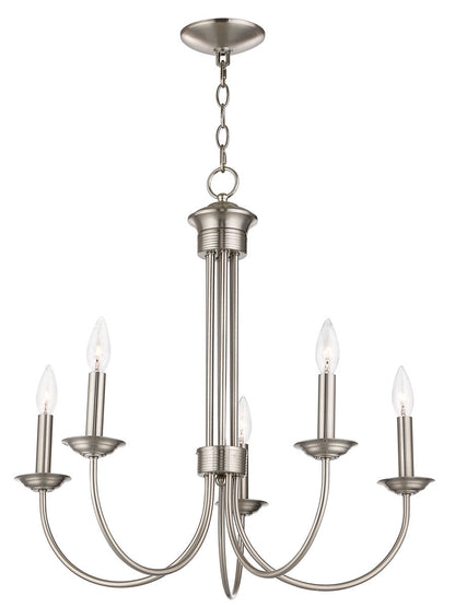 Livex Lighting Estate Collection 5 Lt BN Chandelier in Brushed Nickel 42685-91