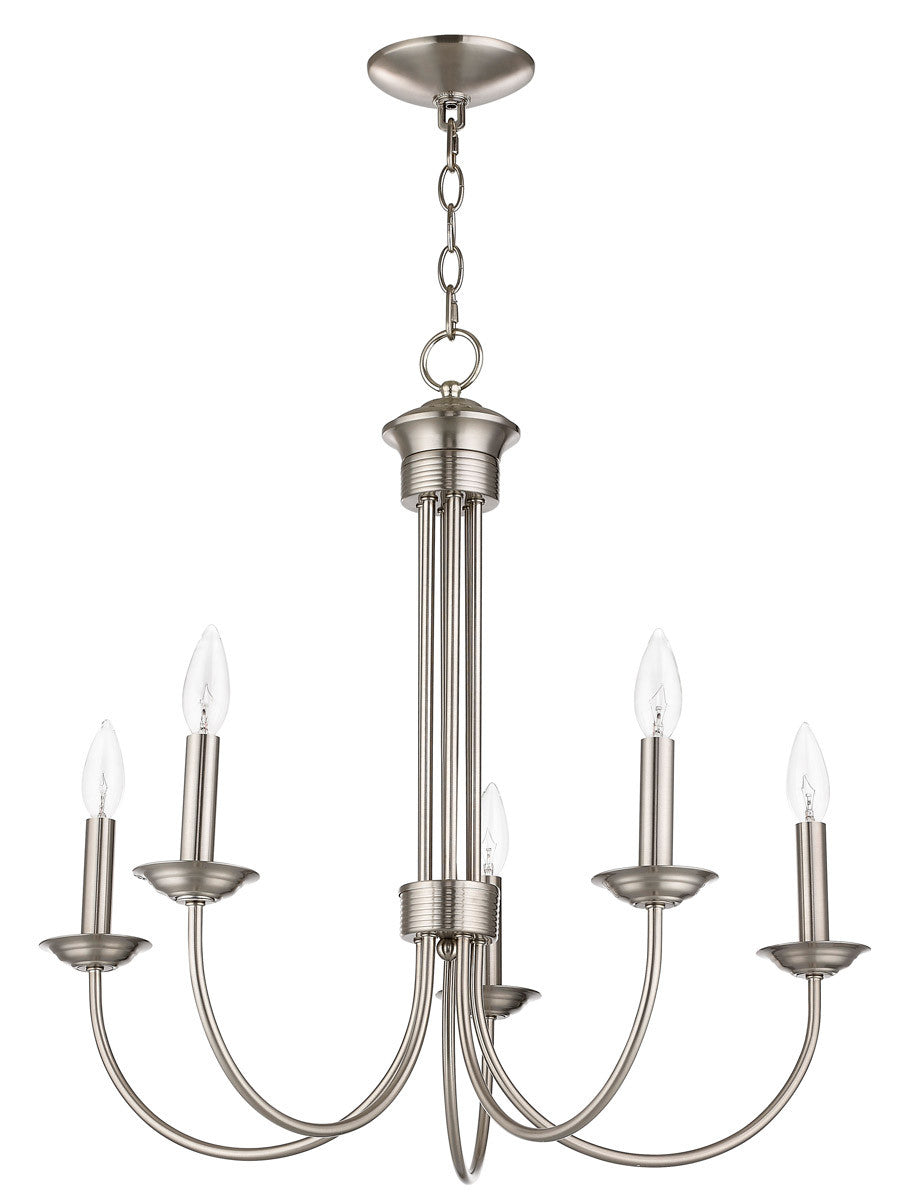 Livex Lighting Estate Collection 5 Lt BN Chandelier in Brushed Nickel 42685-91