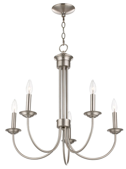 Livex Lighting Estate Collection 5 Lt BN Chandelier in Brushed Nickel 42685-91