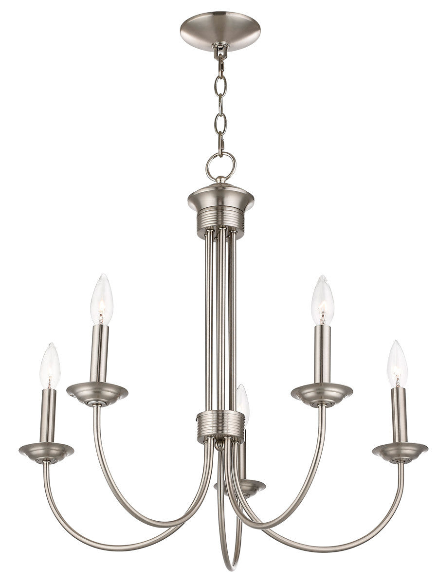 Livex Lighting Estate Collection 5 Lt BN Chandelier in Brushed Nickel 42685-91