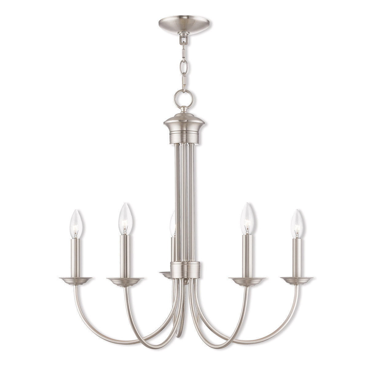 Livex Lighting Estate Collection 5 Lt BN Chandelier in Brushed Nickel 42685-91