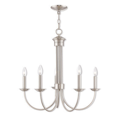 Livex Lighting Estate Collection 5 Lt BN Chandelier in Brushed Nickel 42685-91