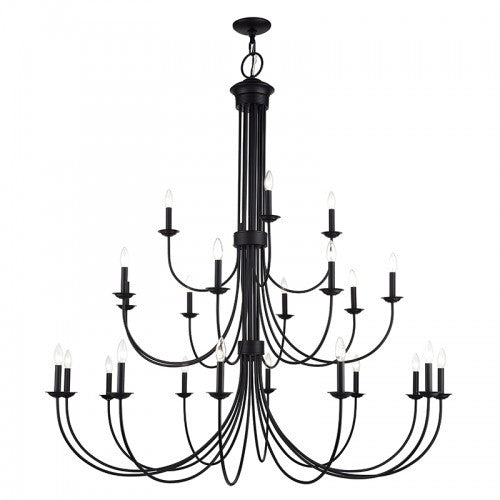 Livex Lighting Estate 24 Light Black Grande Foyer Chandelier 42686-04