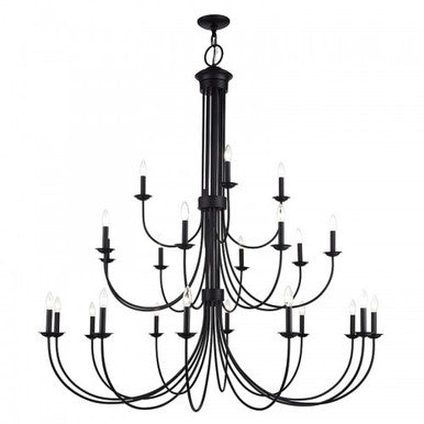 Livex Lighting Estate 24 Light Black Grande Foyer Chandelier 42686-04