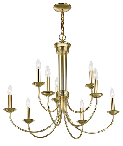 Livex Lighting Estate Collection 9 Lt PB Chandelier in Polished Brass 42687-02