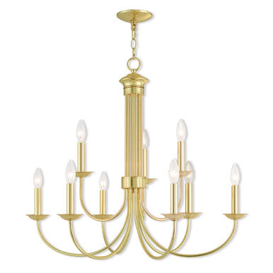 Livex Lighting Estate Collection 9 Lt PB Chandelier in Polished Brass 42687-02