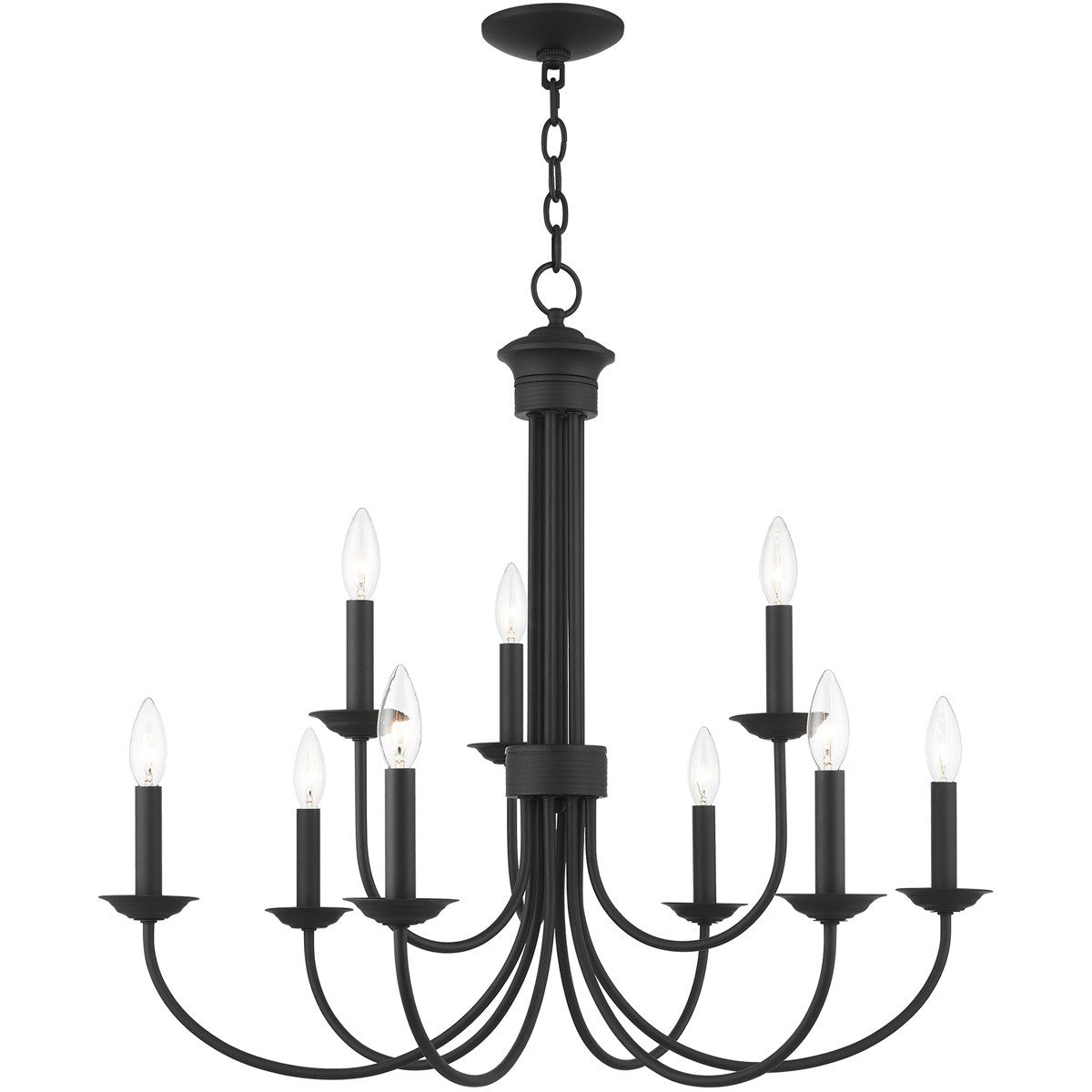 Livex Lighting Estate Collection 9 Lt Black Chandelier  in Black 42687-04