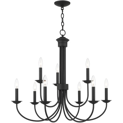 Livex Lighting Estate Collection 9 Lt Black Chandelier  in Black 42687-04