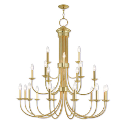 Livex Lighting Estate Collection 21 Lt PB Foyer Chandelier in Polished Brass 42688-02