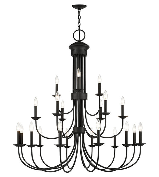 Livex Lighting Estate Collection 21 Light Black Extra Large Chandelier 42688-04