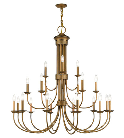 Livex Lighting Estate Collection 21 Light Antique Gold Leaf Extra Large Chandelier 42688-48